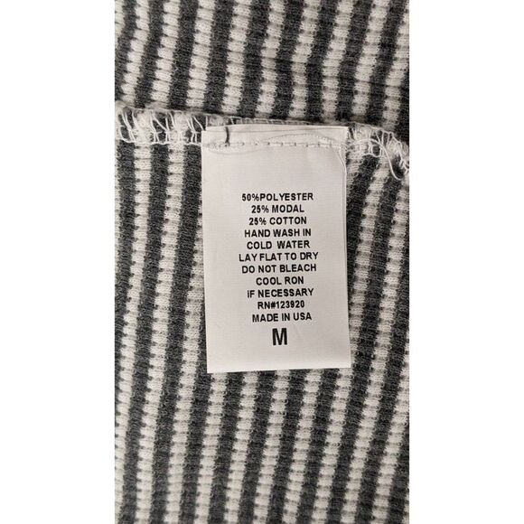 Lamade Womens Size Medium Gray  Striped V Neck Long Sleeve Sweater Dress Stretch - Picture 7 of 7